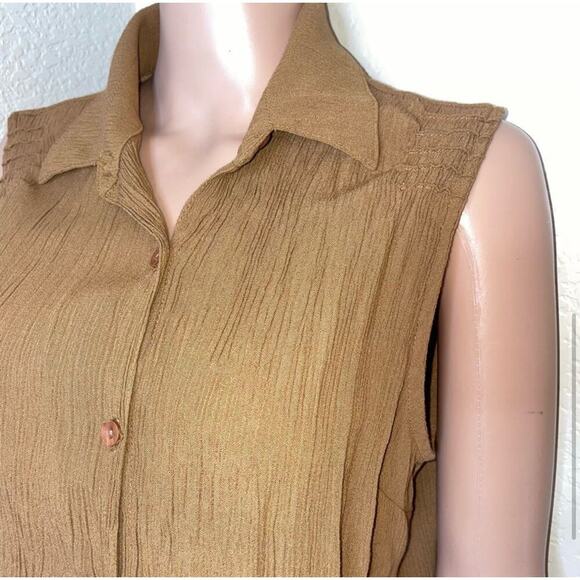 Uniform John Paul Richard dark mustard/tan sleeveless SZ LG - Picture 4 of 8